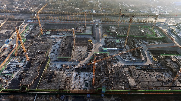 匠心筑安居！二分公司北席村城中村改造项目筏板基础工程提前完工